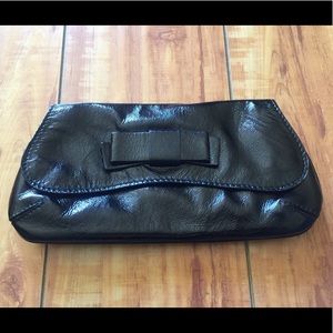 Saba black leather clutch